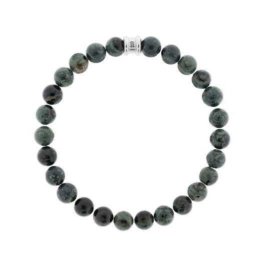 8mm Round Gemstone Bracelet Kambaba - STEEL & BARNETT