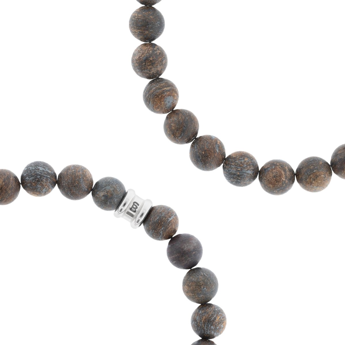 8mm Round Gemstone Bracelet Matt Bronzite - STEEL & BARNETT