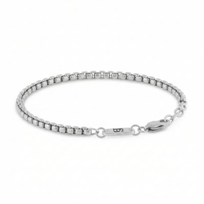 Adjustable Box Link Chain Bracelet In Stainless Steel