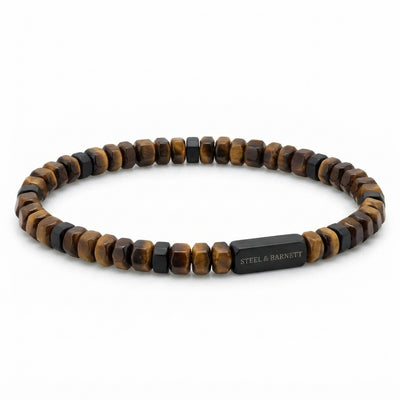 Tiger Eye Hexagon Gemstone Bead Bracelet