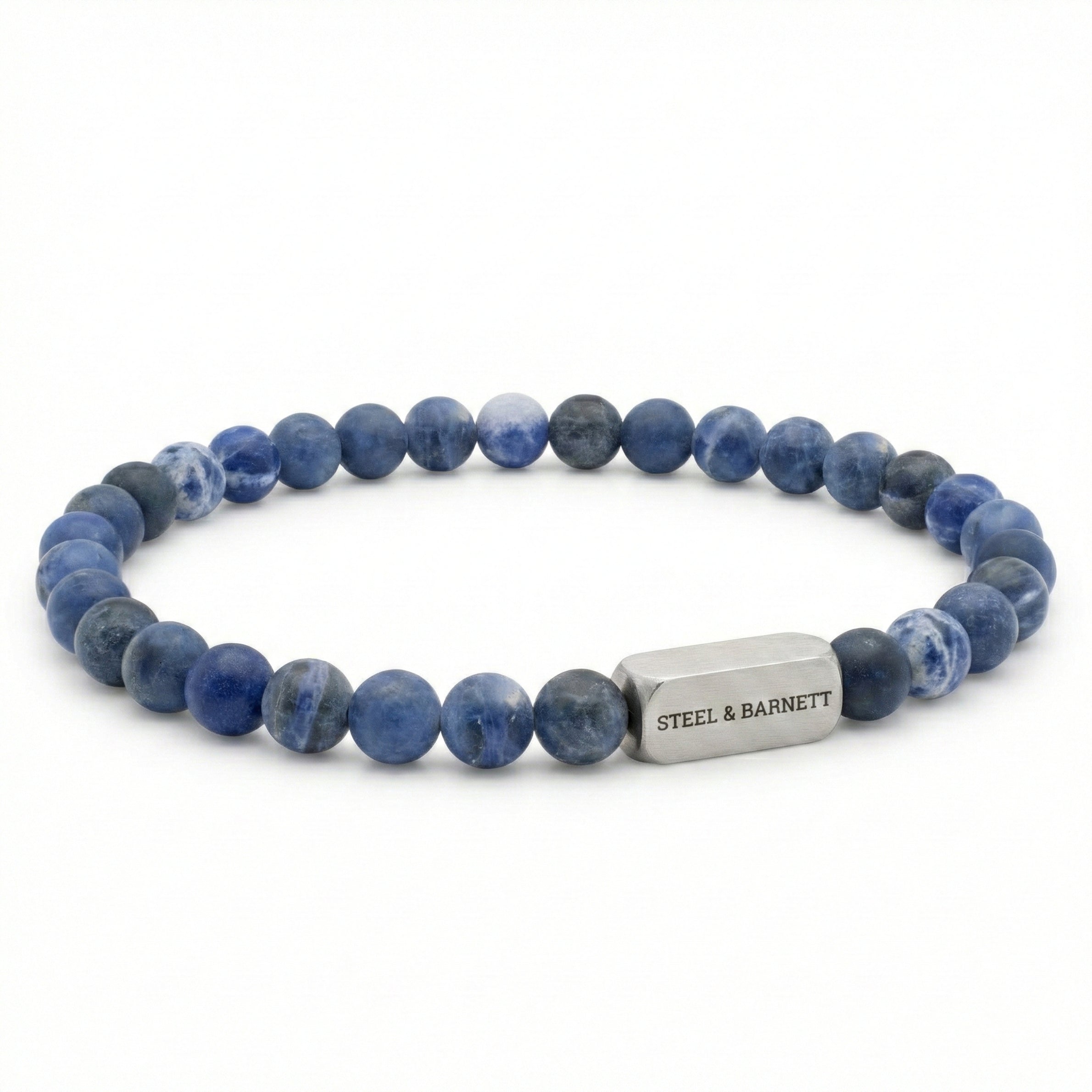 6mm Round Matte Sodalite Gemstone Bead Bracelet