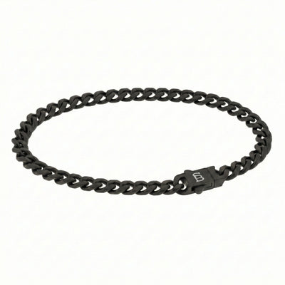 Link Chain Bracelet In Black Stainless Steel