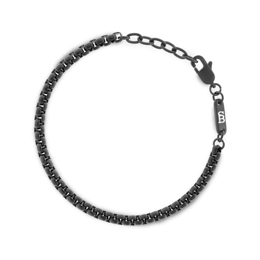 Black Edition Boxed 4mm Chain Bracelet Adjustable - STEEL & BARNETT