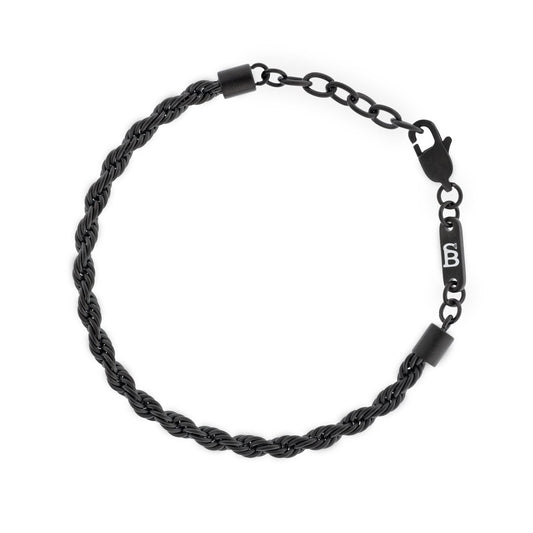 Black Edition Helix 4mm Chain Bracelet Adjustable - STEEL & BARNETT