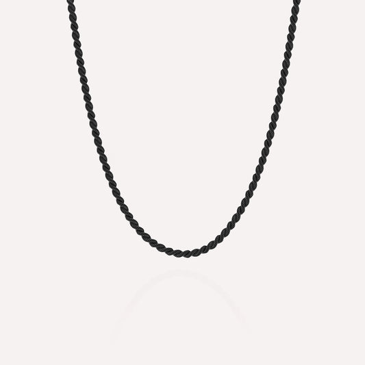 Helix Chain Necklace Black Adjustable 50-60cm/20-24'