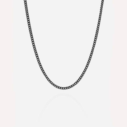 Minimal Chain Necklace Black Adjustable 50-60cm/20-24'