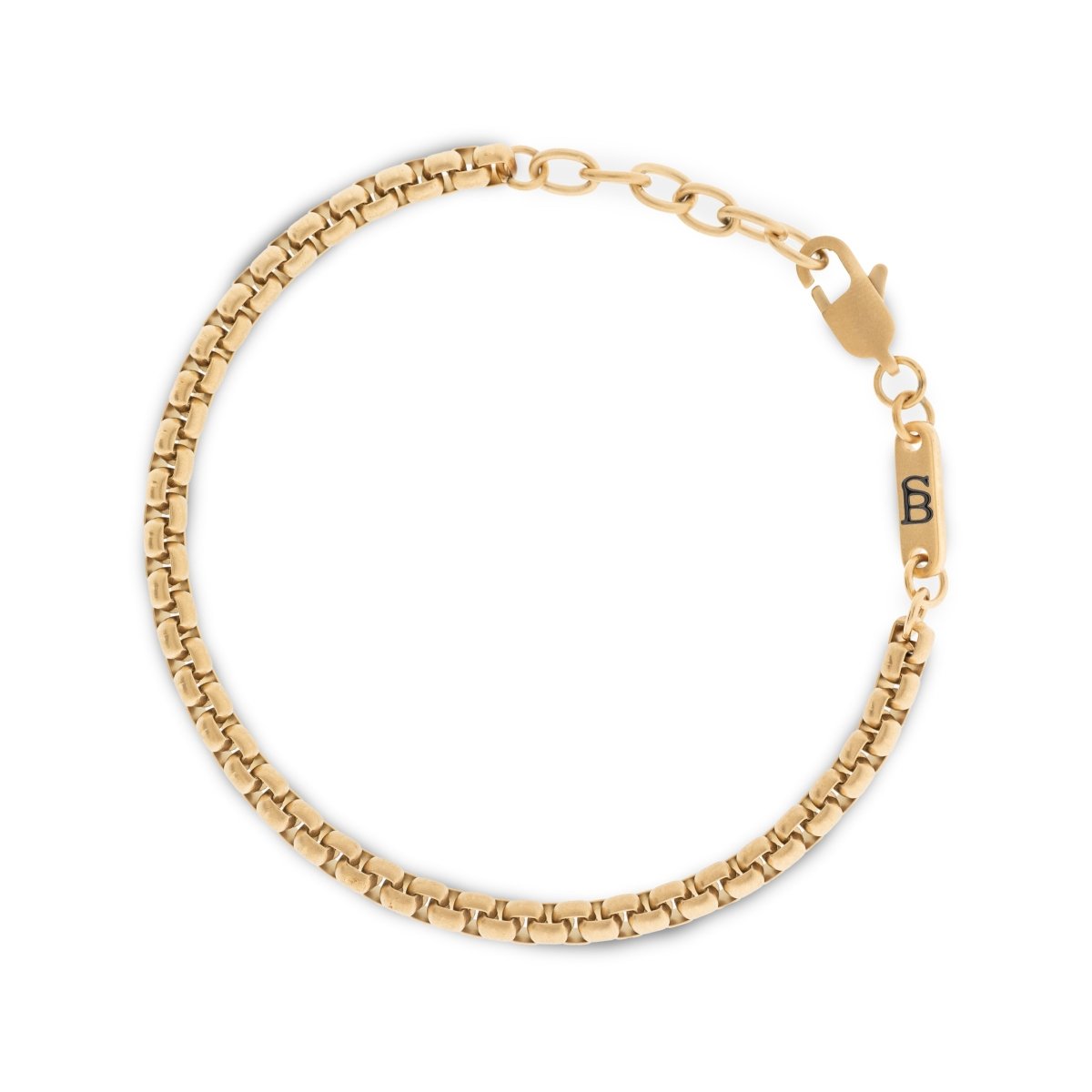 Adjustable Box Link Chain Bracelet In Plated 18K Gold