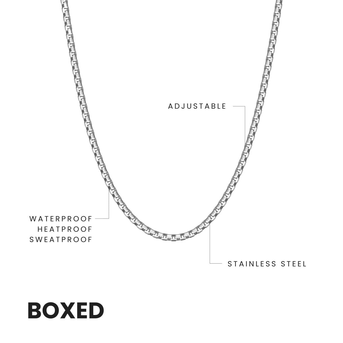Stainless Steel Box Chain Necklace