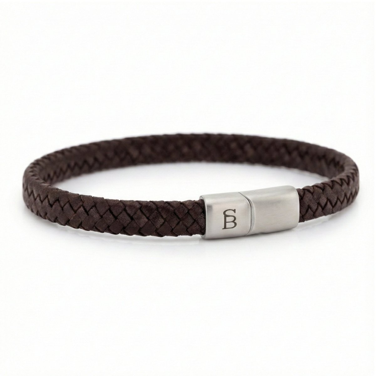 Brown Leather Braided Bracelet For Men - STEEL & BARNETT