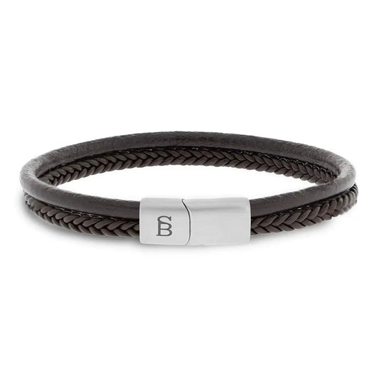 Denby Leather Bracelet Brown - STEEL & BARNETT