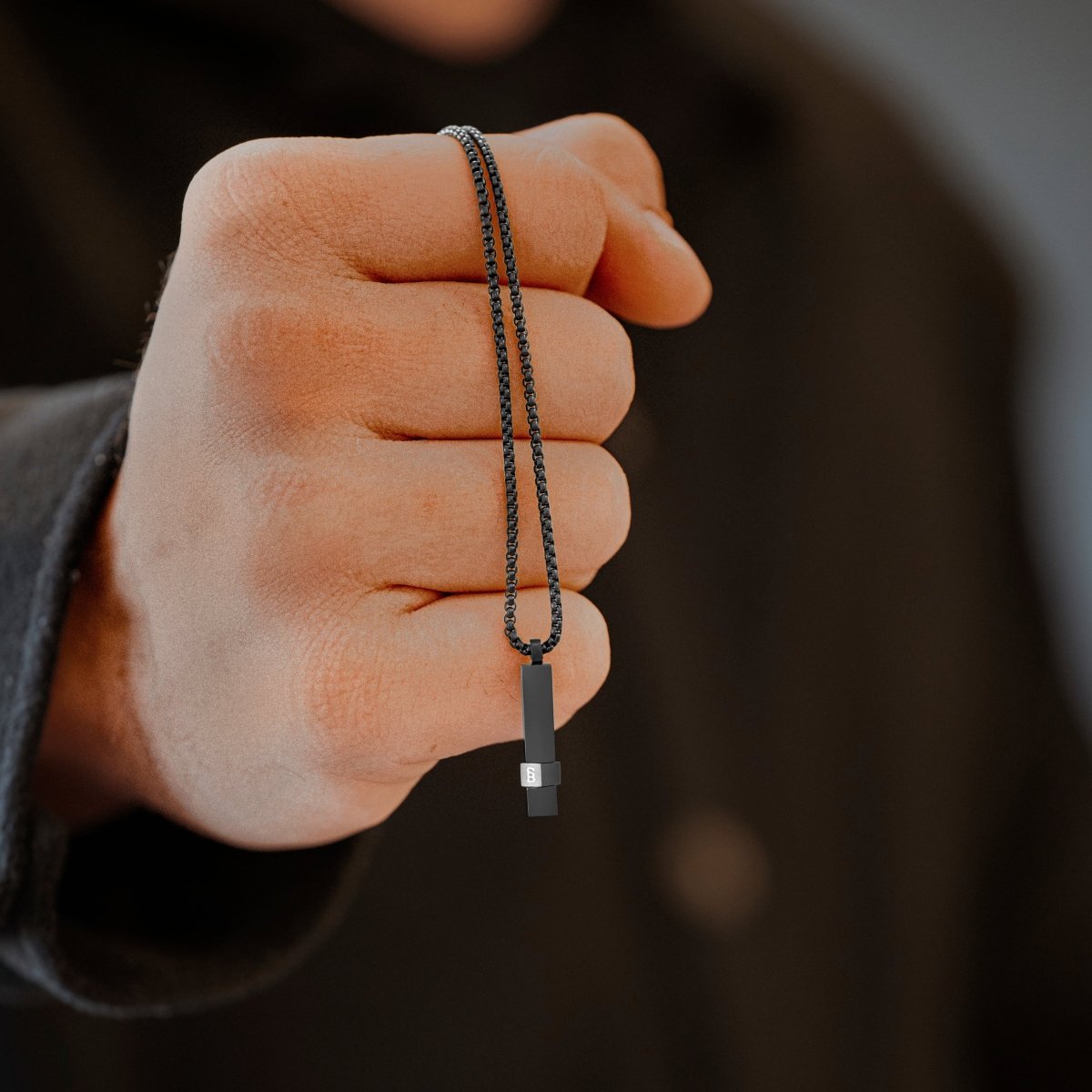 black bar necklace