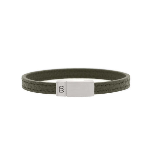Grady Leather Bracelet Green - STEEL & BARNETT