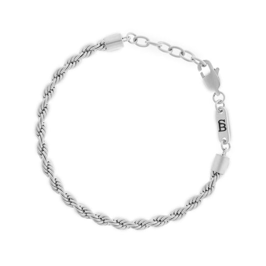 Helix 4mm Chain Bracelet Silver Adjustable - STEEL & BARNETT