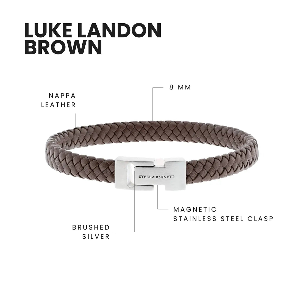 Leather Bracelet Archie Brown - STEEL & BARNETT