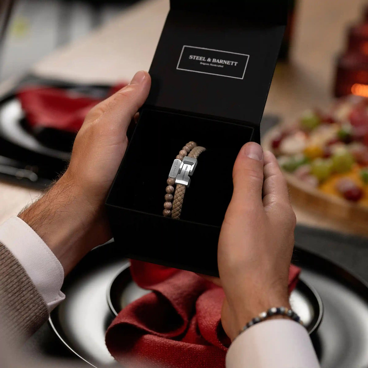 Leather Bracelet Archie Ecru - STEEL & BARNETT