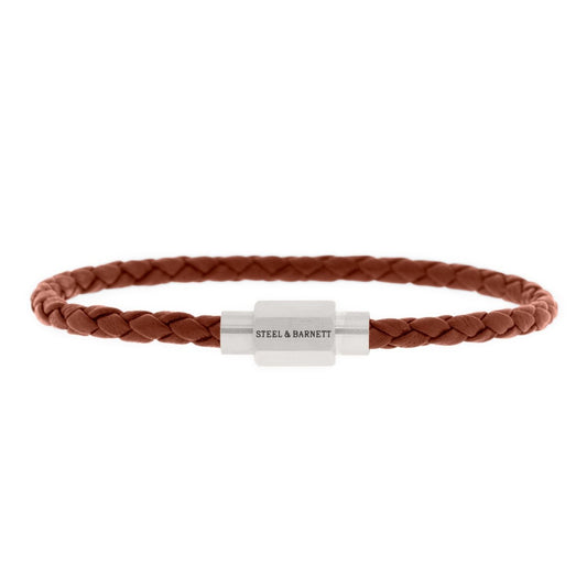 Luke Landon Nappa Leather Bracelet Peanut - STEEL & BARNETT