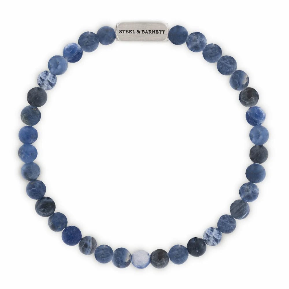 6mm Round Matte Sodalite Gemstone Bead Bracelet