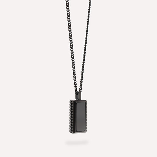 Hatton Gemstone Necklace Black/Black Onyx Adjustable 60-70cm/24-28'