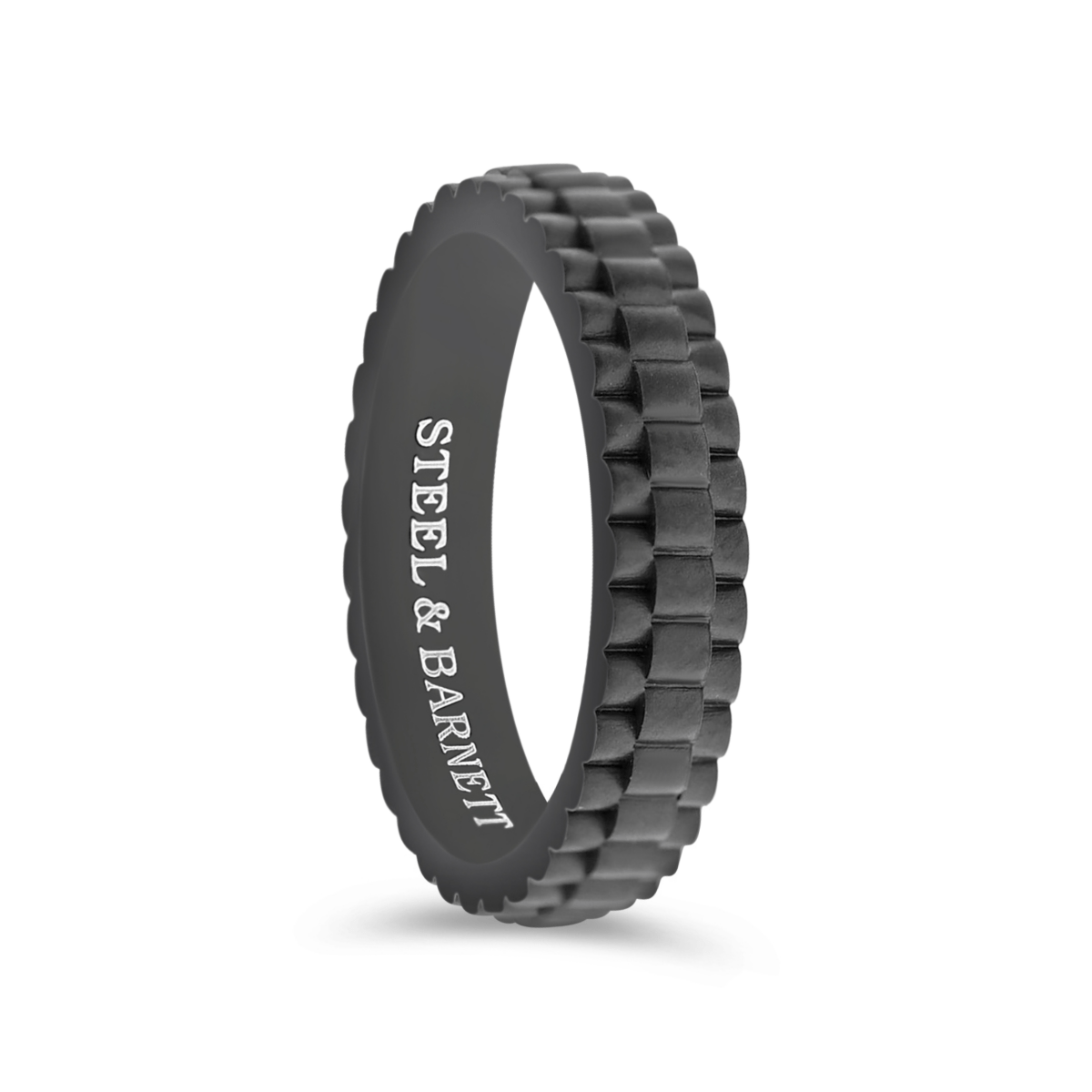 mens black watch link ring