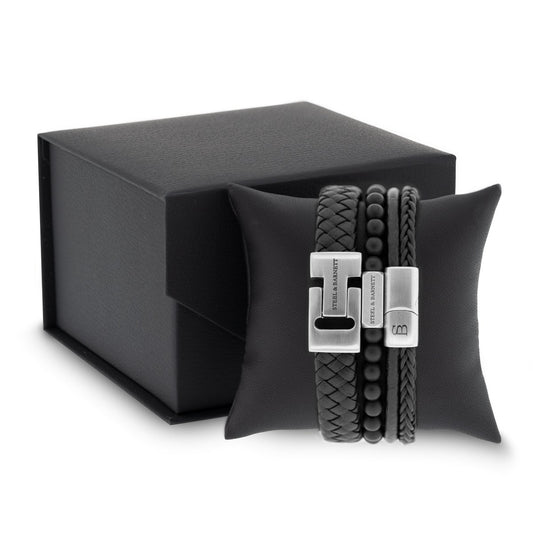 Premium Bracelet Set Black - STEEL & BARNETT