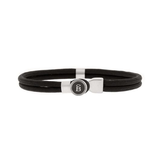 Riptide Rope Bracelet Black/Silver - STEEL & BARNETT