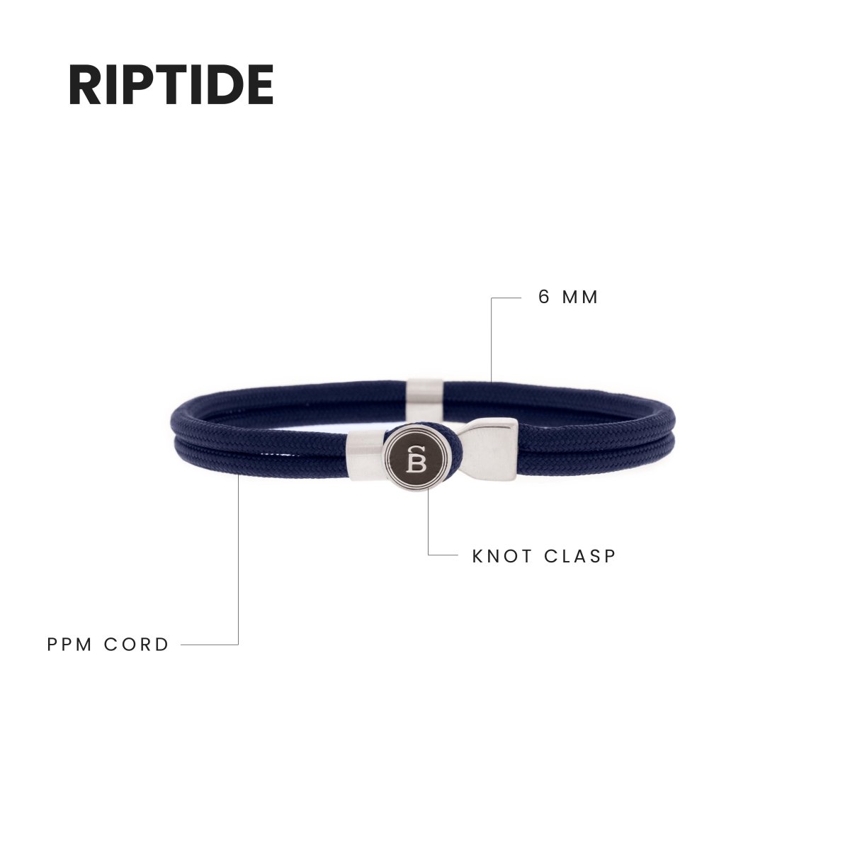 Riptide Rope Bracelet Blue - STEEL & BARNETT