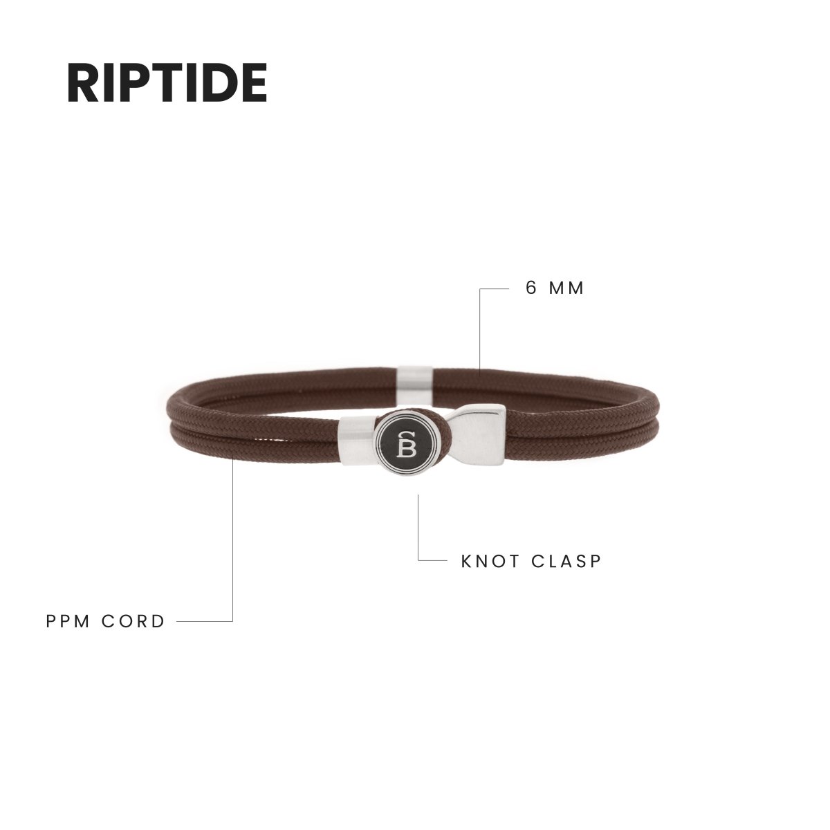 Riptide Rope Bracelet Brown - STEEL & BARNETT