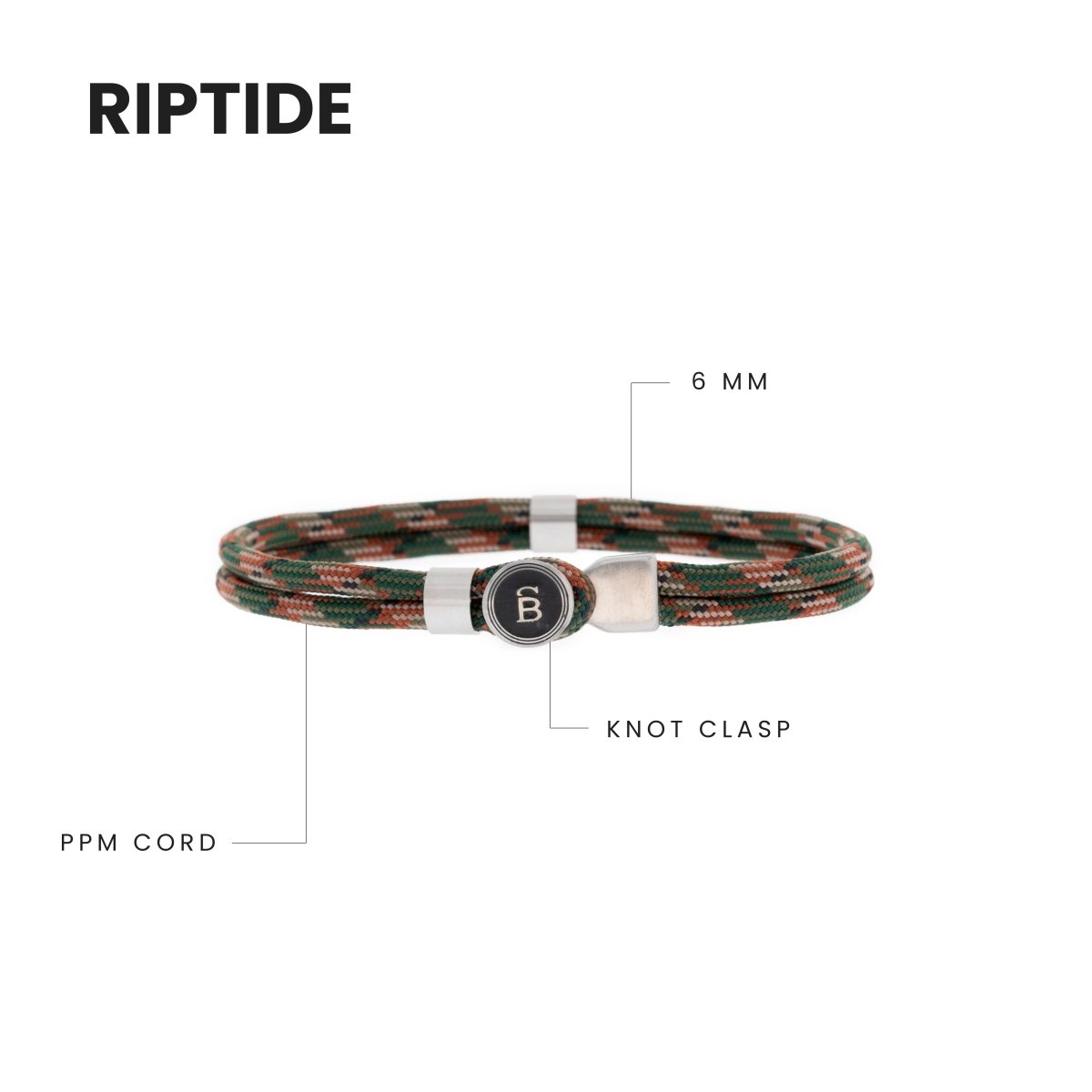 Riptide Rope Bracelet Woodland - STEEL & BARNETT