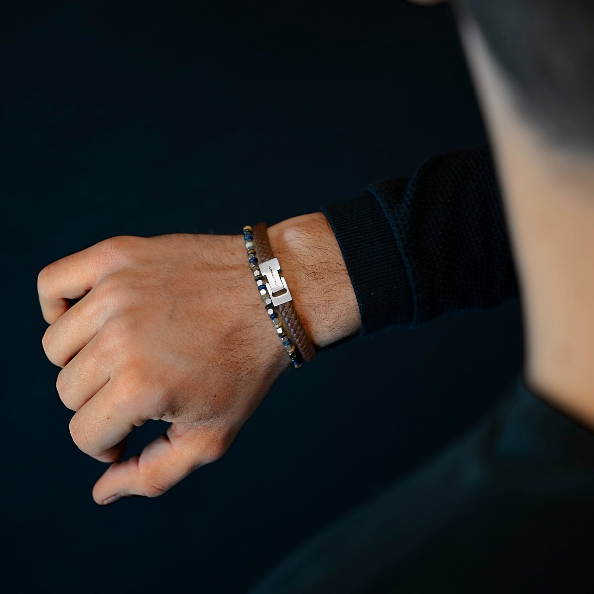 Vertex Stones Bracelet Azure Terra Adjustable - STEEL & BARNETT