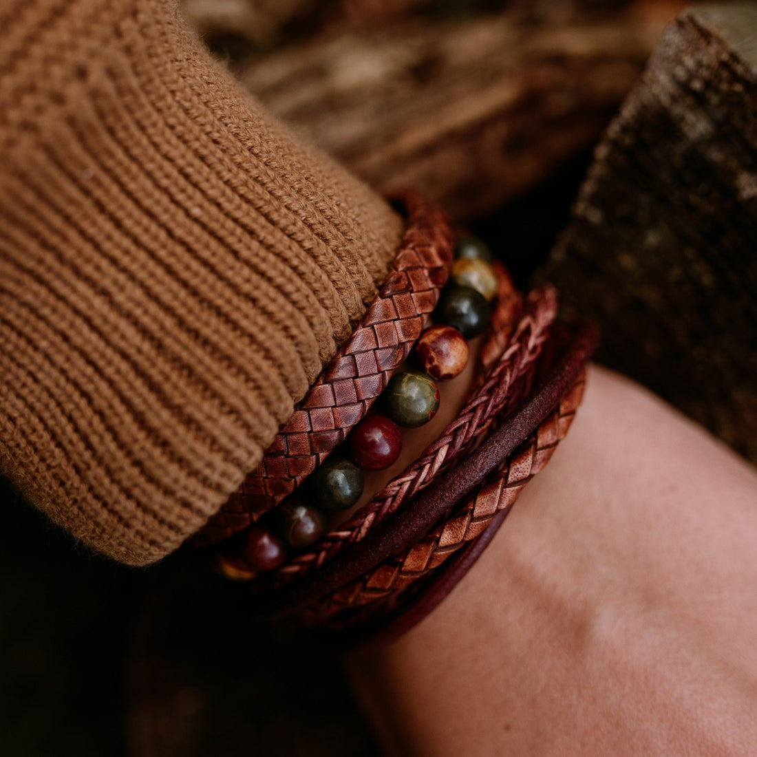 The Cognac Bracelet Stack - STEEL & BARNETT