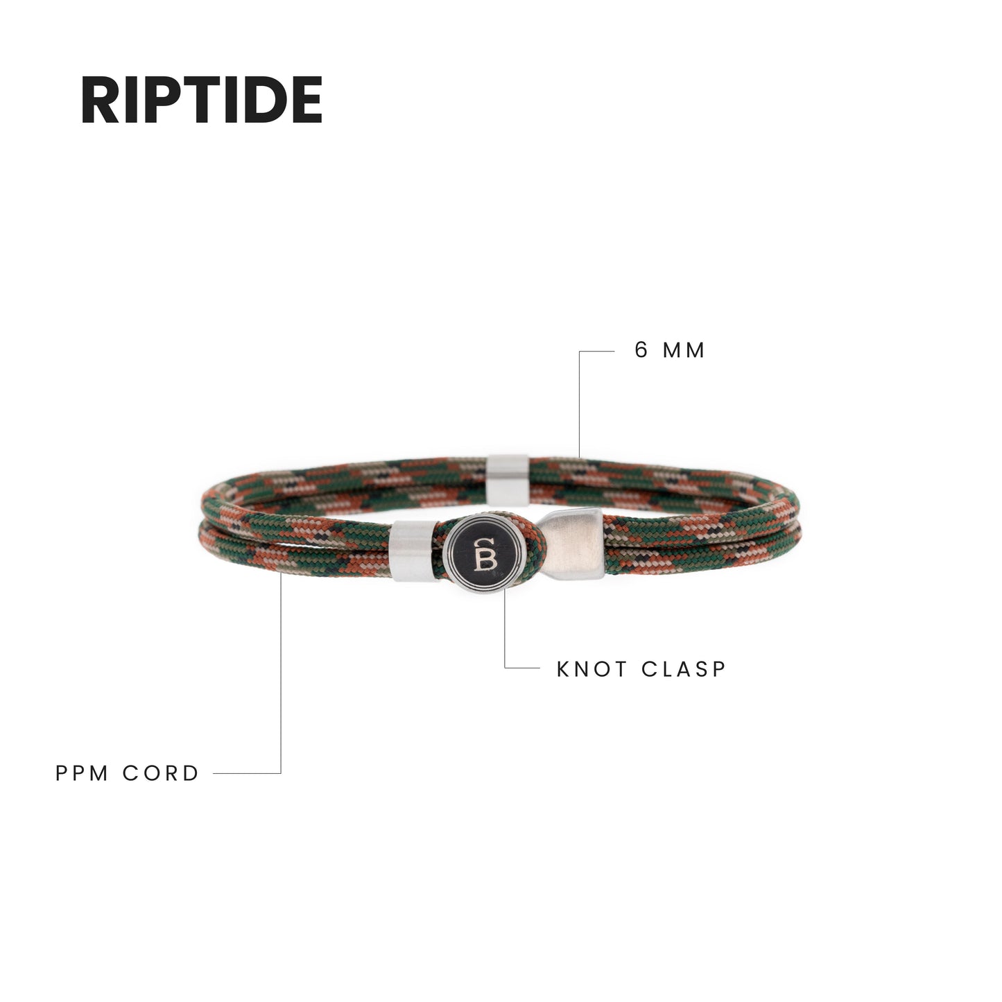 Riptide Rope Bracelet Woodland