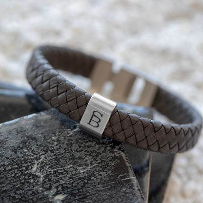 Harrison Nappa Leather Bracelet Dark Gray