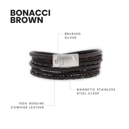 Bonacci Leren Armband Bruin