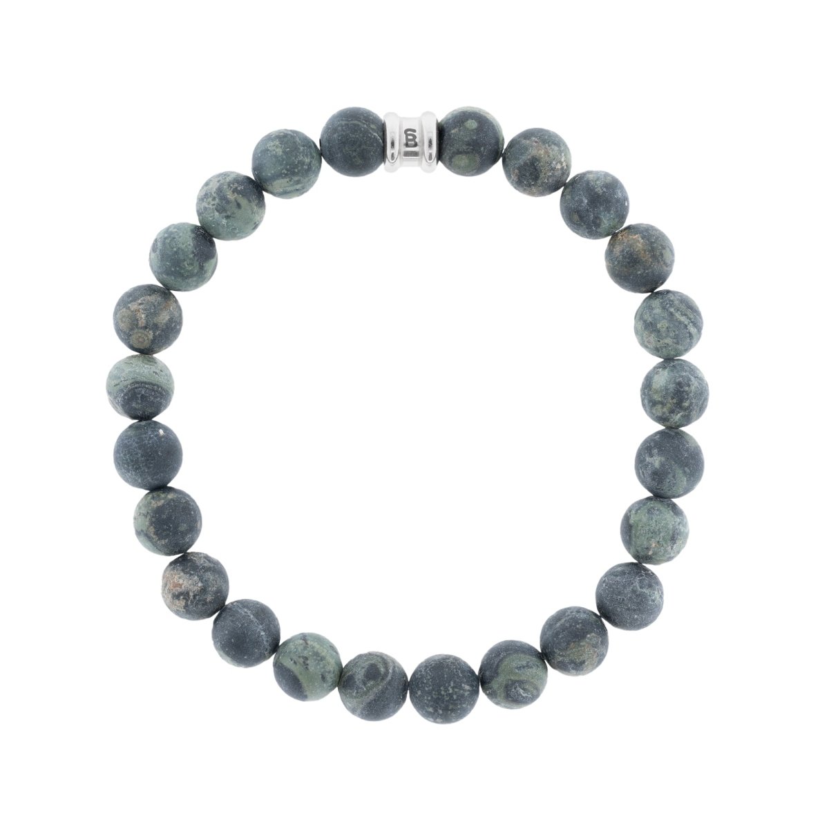 8mm Round Matte Kambaba Jasper Gemstone Beaded Bracelet