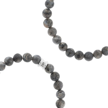 8mm Round Gemstone Bracelet Matt Labradorite - STEEL & BARNETT