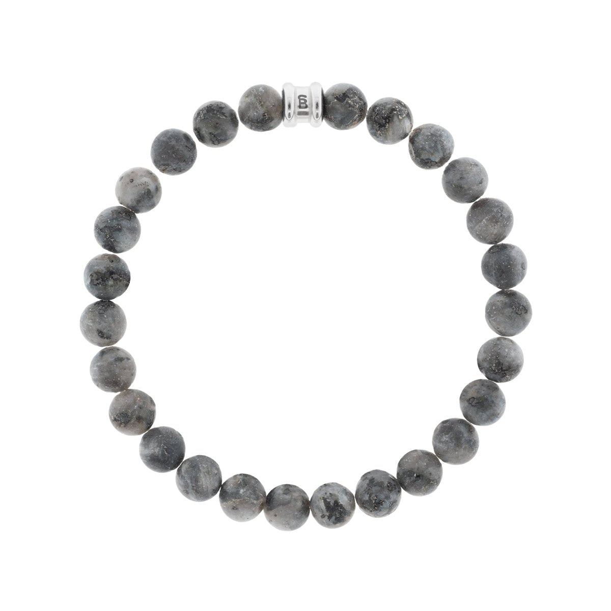 8mm Round Gemstone Bracelet Matt Labradorite - STEEL & BARNETT