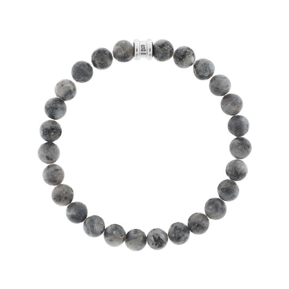 8mm Round Gemstone Bracelet Matt Labradorite - STEEL & BARNETT