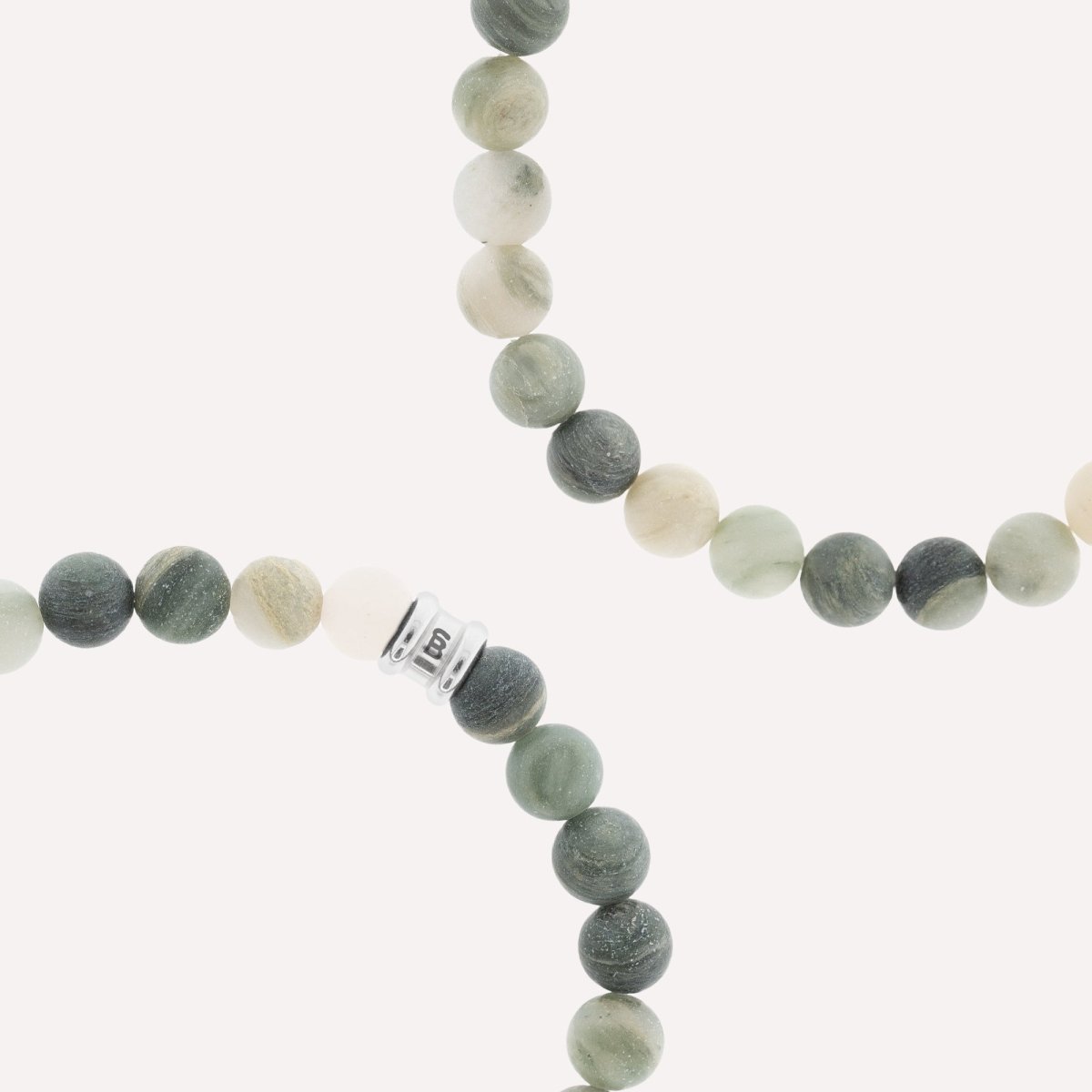 8mm Round Gemstone Bracelet Matt Mud - STEEL & BARNETT