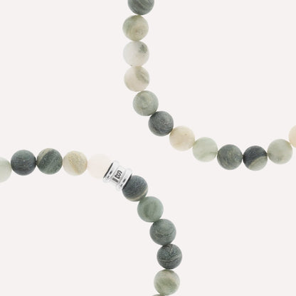 8mm Round Gemstone Bracelet Matt Mud - STEEL & BARNETT