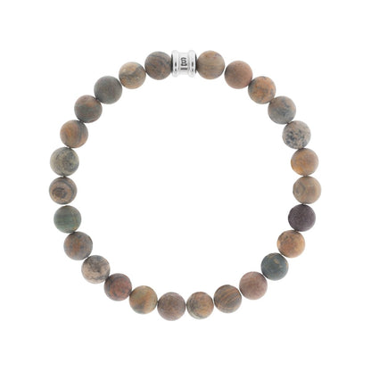 8mm Round Gemstone Bracelet Matt Rainbow - STEEL & BARNETT