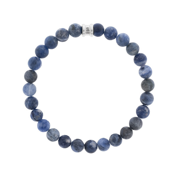8mm Round Gemstone Bracelet Matt Sodalite – STEEL & BARNETT