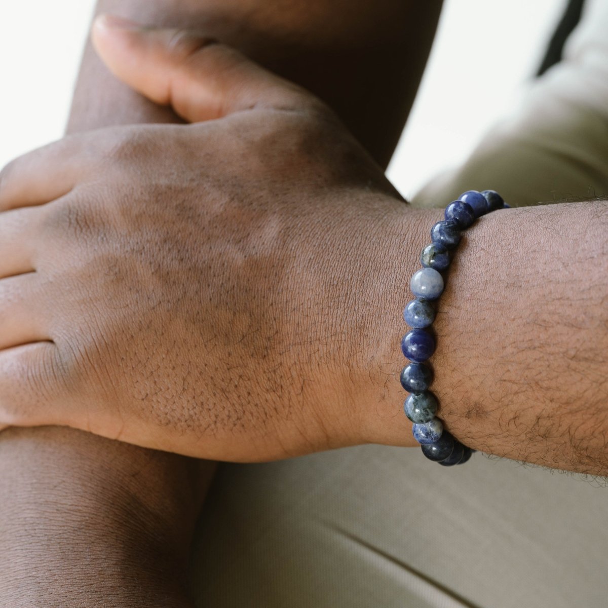 8mm sodalite gemstone beaded bracelet for men