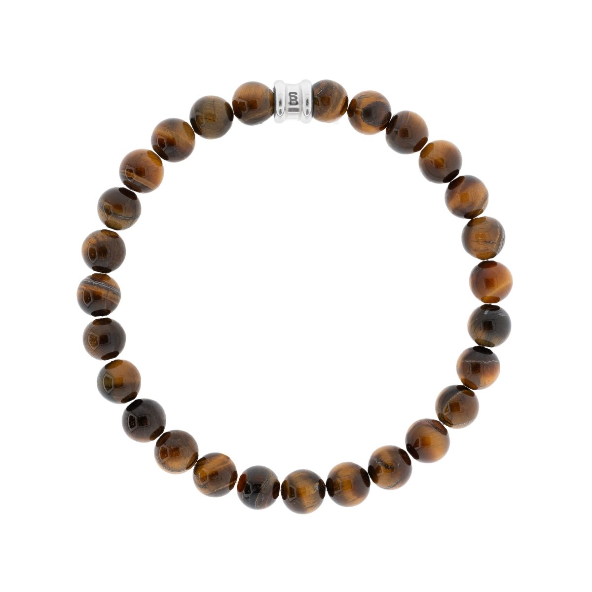 8mm Round Tiger Eye Gemstone Beaded Bracelet