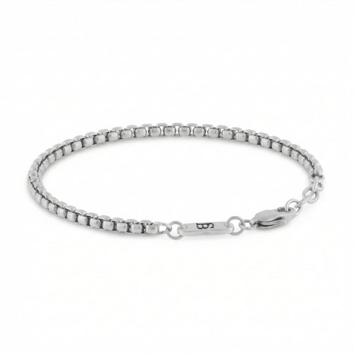 Adjustable Box Link Chain Bracelet In Stainless Steel