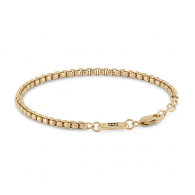 Adjustable Box Link Chain Bracelet In Plated 18K Gold