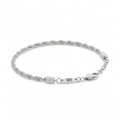 Adjustable Rope Chain Bracelet In Stainless Steel