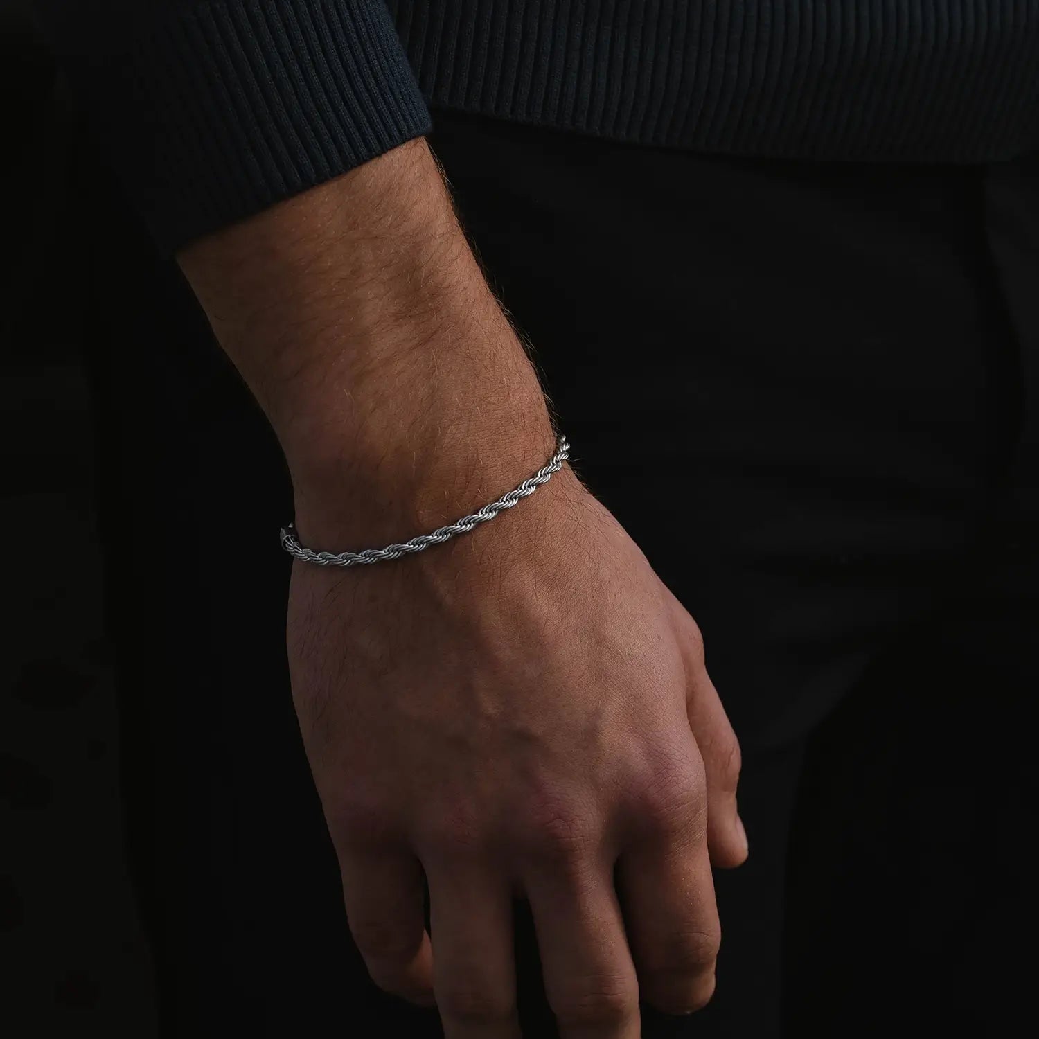 Boxed 4mm Chain Bracelet Silver Adjustable