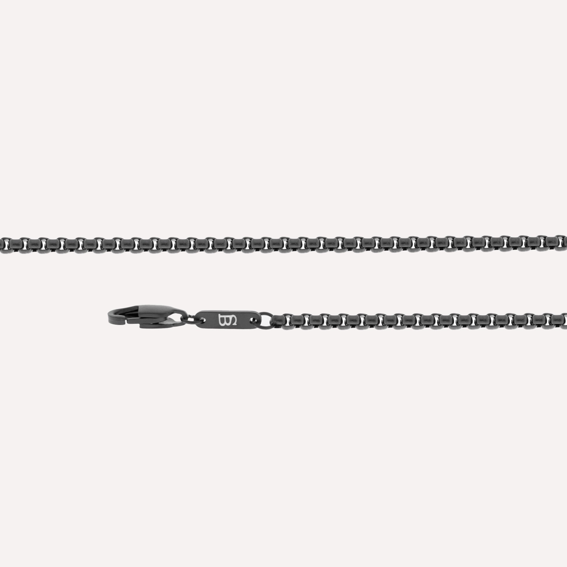 Boxed Chain Necklace Black Adjustable 50-60cm/20-24'