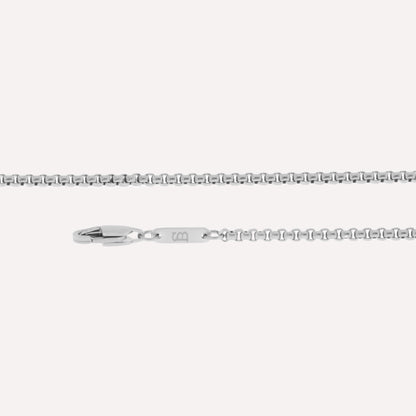 Boxed Chain Necklace Silver Adjustable 50-60cm/20-24' stainless steel jewelry for men steel and barnett