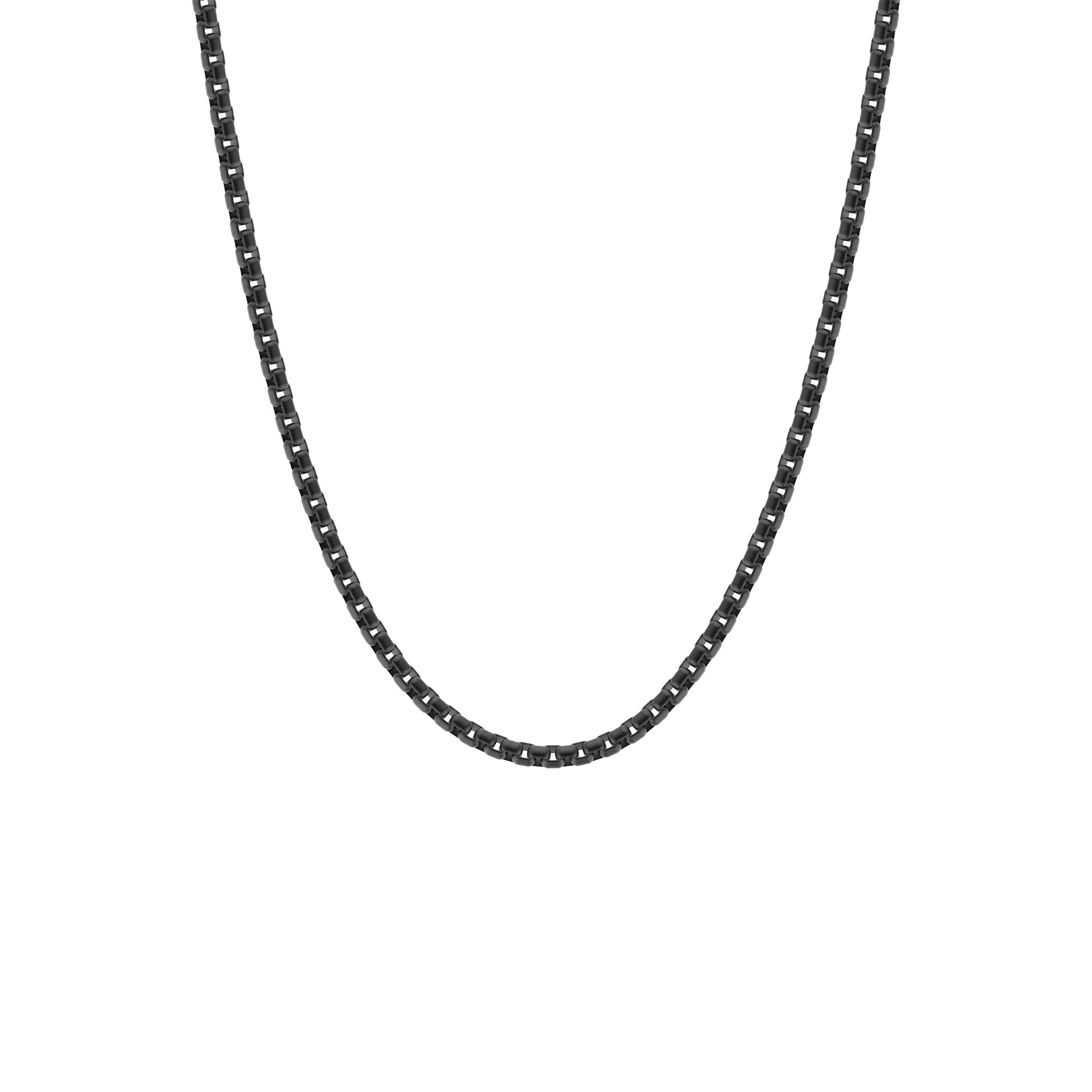 Boxed Chain Necklace Black Adjustable 50-60cm/20-24'